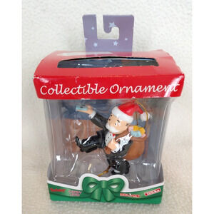 2004 Hasbro Basic Fun Monopoly Man Money Bag Collectible Christmas Ornament NEW